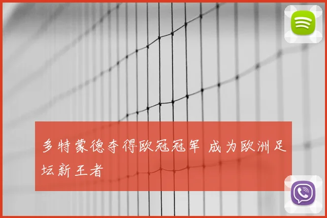 多特蒙德夺得欧冠冠军 成为欧洲足坛新王者